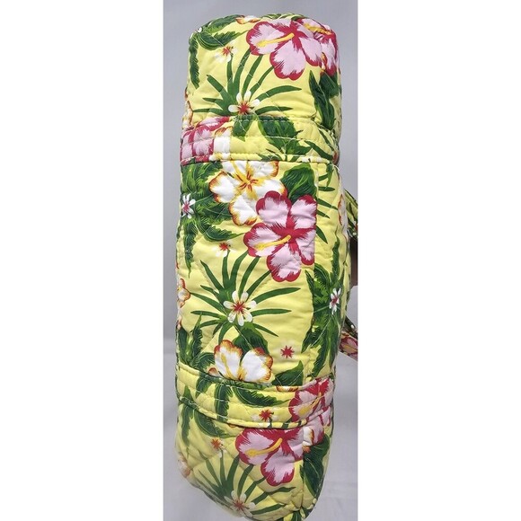 Americana By Sharif Tote Bag Quilted Yellow Pink Green Floral Shoulder Bag - Picture 9 of 16